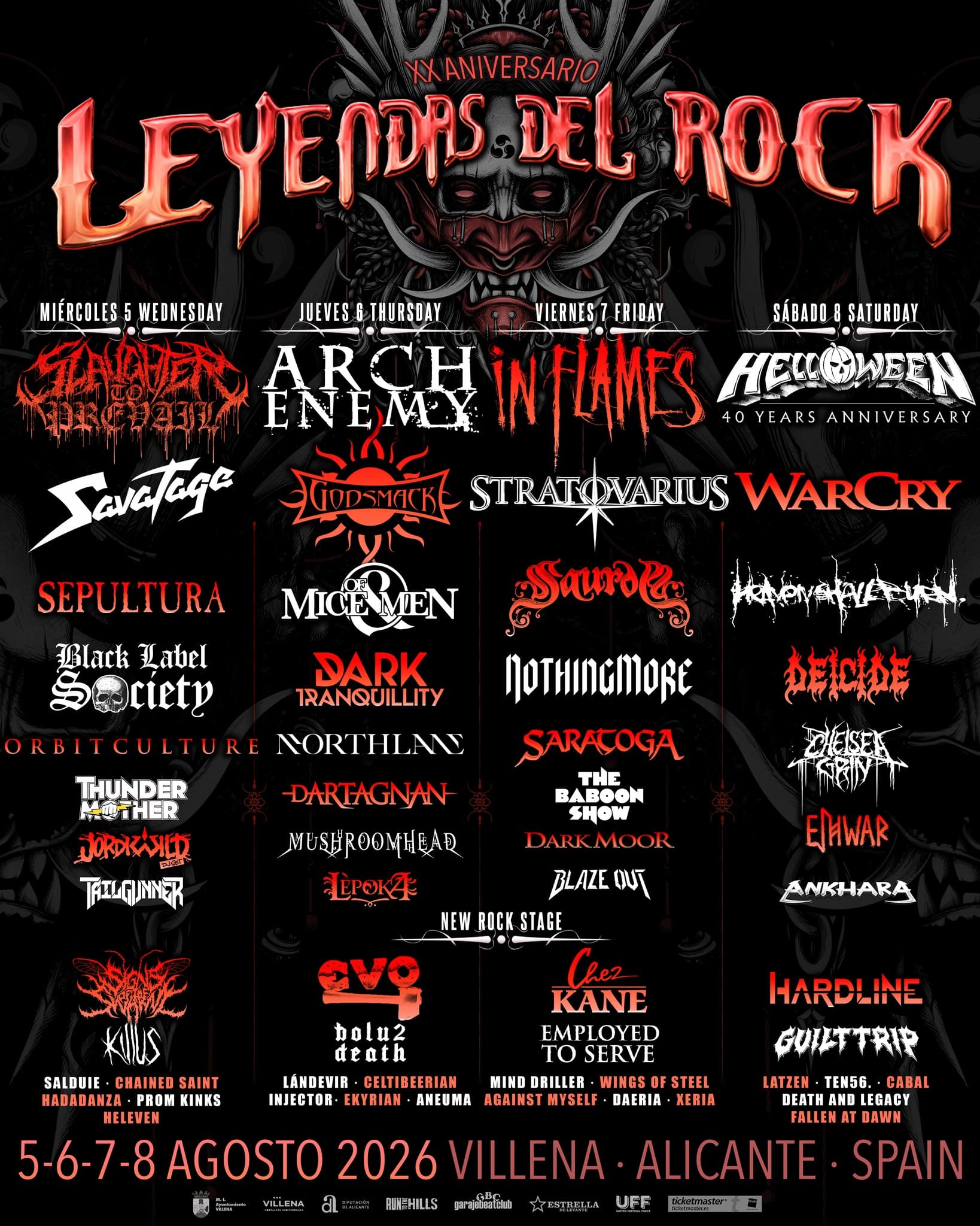 cartel del XX aniversario de Leyendas del Rock
