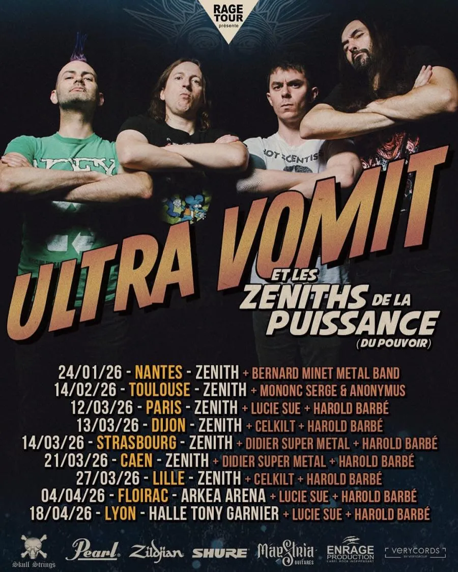 Ultra Vomit - Tour 2026 + Zenith de Dijon + Ultra Vomit